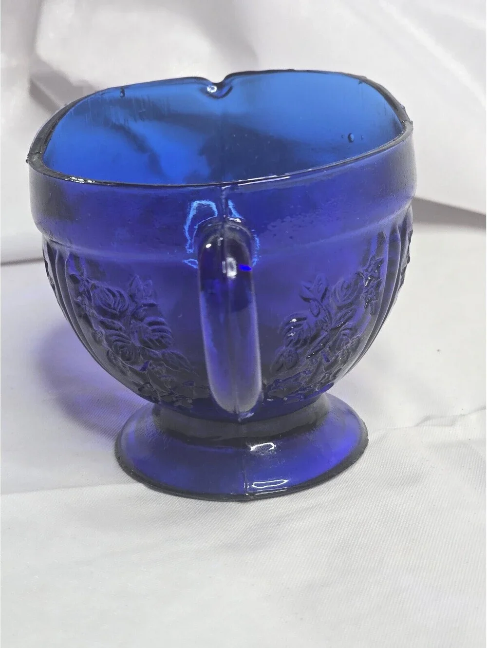 Vintage Cobalt Blue Depression Glass Creamer